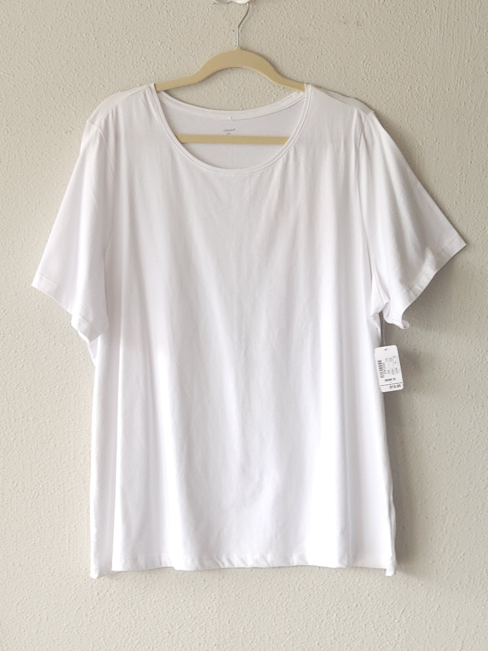 CJ Banks White Short Sleeve Scoop Neck Tee PLUS SIZE 2X
